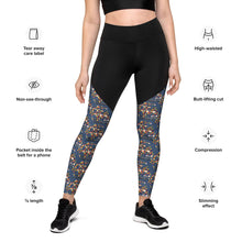 Load image into Gallery viewer, Compression Sports Leggings - Gasparilla pattern