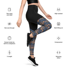 Load image into Gallery viewer, Compression Sports Leggings - Gasparilla pattern