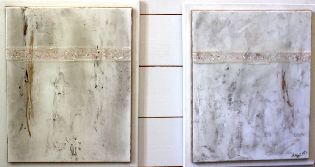 Timeless - Mixed media abstract Diptych