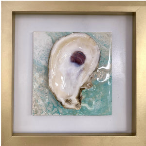 Oyster shell in frame - color options available