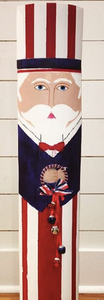 Hand painted Uncle Sam on shaped cypress plank 