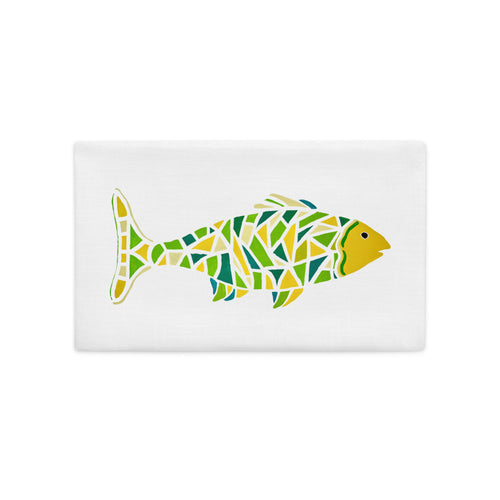 Mosaic Fish Premium Pillow Case - Yellow