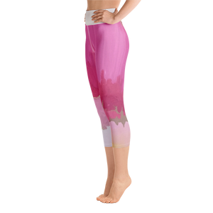 Pink abstract yoga leggings
