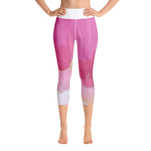 Load image into Gallery viewer,  Pink abstract yoga leggings